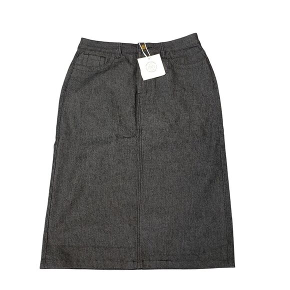 The Main Street Exchange Skirt Womens 6 Black Denim Stretch Regular Fit - Picture 8 of 14